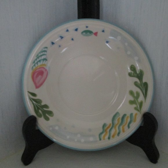 Bundle of 2 Sets - Barrier Reef Cup & Saucers Coastal Fish Seashells - Picture 5 of 10